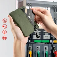 Zip Pouch RFID-Blocking Cash and Card Wallet - Made with Carbon Neutral Weatherproof Fabrics, Zipper, Black