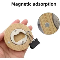 1/5/10/30 Pcs Bottle Opener Solid Wood Round Magnetic Suction Beer Opener Cocktail Beer Easy To Open The Lid Gadgets Bar Tools