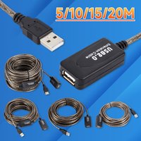 Active USB 2.0 Extension cable 20/15/10/5M USB 2.0 Extender USB Repeater Extension Cord with Booster USB Male to Female for PC