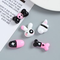 20pcs Cartoon rabbit bow resin jewelry pendant diy Handcrafted charming jewelry accessories making for Earring keychain Bracelet
