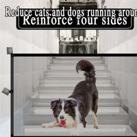 Pet Isolation Barrier Nylon Mesh Pet Divider No Need To Punch Hole Pet Separation Fence Folding Breathable Safety Dog Gate Guard