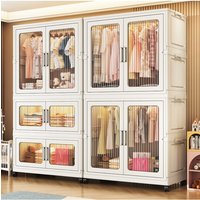 Foldable Plastic Kids Wardrobe Closet Portable Clothes Storage Cabinet Baby Nursery Organizer Space Saving Easy Assembly