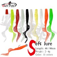 WALK FISH 10Pcs Spinpoler 60MM 80MM Lifelike Fish Lure Bait Worms Artificial Silicone Soft Lure Bass Pike Fish Lure Wobbler