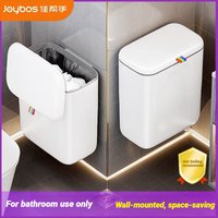 Joybos 12L Wall Mounted Kitchen Trash Can with Lid Hanging Garbage Bin Cabinet Door Under Sink Waste Bin Sealed Dual Open Lid