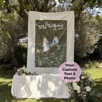 Custom Photo Wedding Banner Personalized Backdrop Engagement Party Welcome Fabric Sign Modern Wedding Ceremony Bridal Shower
