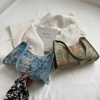 Women's Underarm Bags Autumn Trendy New Oil Painting Shoulder Bag Cute Simple Handbags and Purses Female Travel Small Totes