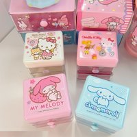 Hello Kitty Cartoon Storage Box Bead Chain Jewelry Stationery Storage Box Children and Women Christmas Kawaii Gift Wholesale