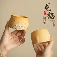 1/4/6pcs Japanese-Style Cute Totoro Coarse Pottery Coffee Cup Cartoon Creative Single Cup 100ml Ceramic Tea Cup Kung Fu Tea Cup