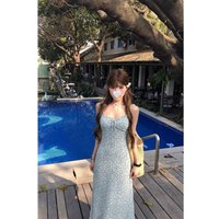 Polka Dot Holiday Style Women's Summer 2026 New Waist-Cinching Slimming Floral Print Dress French Style Printed Slim Fit Dress