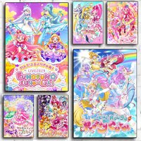 Anime P-Pretty Cure Poster Modern PP Paper Wall Art Sticker Minimalist Decorative for Cafe Office Bar Home Wall Decor Gift