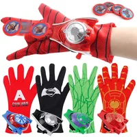 Super Heroes Figures Toy PVC Ironman Hulk Captain America Launcher Toys Gloves Brinquedos Gift
