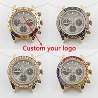 Rose gold 39.5mm VK63 Case Meteorite dial Fit VK63 Movement Custom Logo Dial 316L Stainless steel Sapphire glass Watch Case