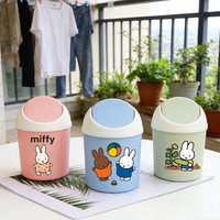 Miffys Woman Mini Desktop Bin Female Kawaii Small Trash Can Cartoon Bedroom Trash Can Garbage Cans Clean Home Desk Home Gift New
