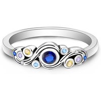 Original 925 Sterling Silver Van Gogh Starry Night Ring For Women Girls Jewelry Birthday Anniversary Gifts