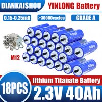 66*160mm Yinlong A-Klasse LTO 66160H Lithium-Titanat-Batterie 2,3V 40Ah 45Ah, 450A maximale Dauerentladung, sicher, kein thermischer Auslauf, langlebige LTO-Batterie für Solar- und