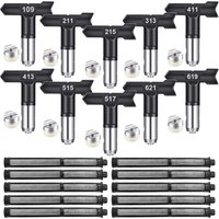 20 Piece Spray Nozzle Set Includes 10 Airless Paint Sprayers, 10 Dual-Sided Filter Guns, Ideal for Spray Gun Accessories