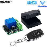 QIACHIP 433MHz DC 12V Wireless Remote Control Switch RF Transmitter Relay Receiver Garage Door LED Ligth Controls