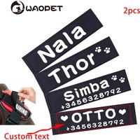 Custom Dog ID Tags For Harness Pet Name Anti-lost number Clothes Patches Dog Paw Print LOGO Personality Labels