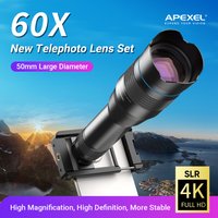 APEXEL Upgraded 60X Mobile Phone Telephoto zoom Lens Monocular Telescope astronomical Lens for iPhone Samsung all Smartphones