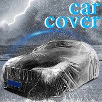Clear Car Covers Waterproof Transparent Car Clothing Dustproof Full Exterior Covers Smooth Indoor & Outdoor Car Guard Thicken