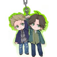 Supernatural Anime Keychain Sam Winchester Dean Acrylic Key Chain Man Spn Key Ring Women Bag Pendant Ornament Accessories Gift