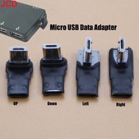 JCD 1pcs 90 Degree USB Left Right Up Angled Micro 5pin Female to Micro USB Male Data Adapter to Mini USB Plug Plug Micro USB