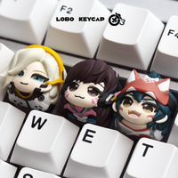 Overwatch Keycap D.VA Kiriko Mercy Game Character Personalized Resin Mechanical Keyboard Attachment Single Anime Keycap Esc Gift