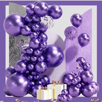 Metallic Purple Balloons Arch Garland Kit Purple Confetti Balloon Decoration Baby Shower 1st Birthday Party Ballon Wedding Decor