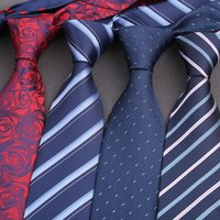 Thin Striped Necktie Men Business Formal Wedding Tie 8cm Blue Black Pink Red Neck Ties Fashion Shirt Necktie Accessories