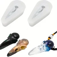 1/3Pcs Small 3D Crow Skull Silicone Mold Halloween Themed Bird Skeleton Jewelry Making Mould for Epoxy Resin Casting Art