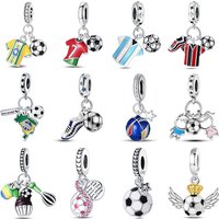 New 925 Sterling Silver Football Series Charms Pendant Fit 3mm Original Bracelet DIY Women Exquisite Anniversary Jewelry Gifts