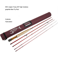 Aventik IM12 Japan Toray 46T Fly Rod 7'6'' 8'0'' 8'6'' 4sec Fast Action Super Compact Freshwater Trout Fly Fishing Rod with T1