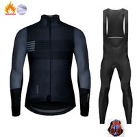AliExpress 2020 Winter Cycling Clothes Men Jersey thermal fleece suit outdoor bike MTB long sleeve clothing Bib Pants warm set Gel pad