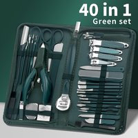 9/40 pcs Full Function Manicure Set, Stainless SteelNail Clippers Pedicure Kit, Toenail Clippers Kit