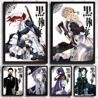 1PC Japanese Anime Black Butler Poster Self-adhesive Art Waterproof Paper Sticker Coffee House Bar Room Wall Decor