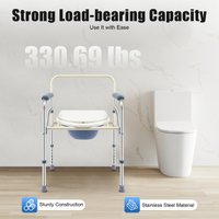 Potty Chair Foldable Commode Chair Perforated Chairs Safety Adjustable Height Toilet Shower Chair For Elderly