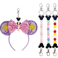 Cute Bead Cartoon Mickey Headband Pendant Mickey Mouse Pendant Keychain Jewelry Bag Pendant Chain DIY Decoration Gifts For Gifts