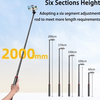 200cm Quick Extendable Mobile Phone Tripod for GoPro Hero 13 12 11 10 9 insta 360 X4 for Live Outdoor Selfie