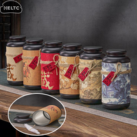 1*Chinese Tinplate Tea Storage Jar Small Sealed Portable Storage Jar Tea Container Wrought Iron General Tea Jar Home Decoration