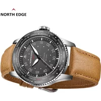 New NORTH EDGE Solar Powered Quartz Watch Men MACH Sports Pilot Watches Luminous 50M Waterproof Watches for Man Relogios Masculi