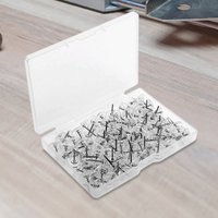 100/120/150PCS Clear Push Pins Drawing Pins with Storage Box Flat Head Push Pins for Wall Hangings Maps Posters Photos Pinboard