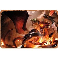 Metal Tin Sign - and Dragons - TIAMAT - Poster Metal Plaque Cafe, Bar, Home Wall Decor, liguihan01992-Aluminum