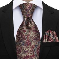 Men's 2pcs Paisley Tie Set Luxury Wedding Blue Brown Grey Necktie Handky Gift For Men Fashion Designer Business Party Tie Gift
