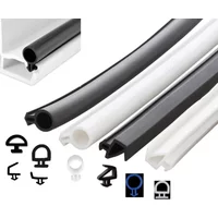 1/2/5M Bridge Aluminum Alloy Doors Windows Sealing Strip Card Slot Type Plastic Silicone Strip Soundproof Windproof Waterproof