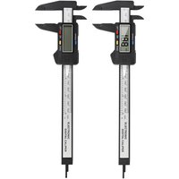 1PC Plastic Digital Vernier Caliper 0-150mm Carbon Fiber Large Screen Jewelry Inner Outer Diameter Measuring Practical Tool