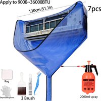 51.1in Large Air Conditioner Cleaning Cover Kit with Drainage Pipe Summer Cleaner Brush Sprinkler Hanging AC Water Washing Bag