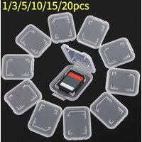 20/15/10/5/1PCS Transparent SD/SDHC Memory Card Protective Case Holder Storage Boxes Mini Clear SD SDHC Memory Card Case