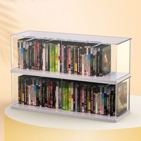 Stackable Clear Acrylic DVD/CD Storage Box Organizer Jewel Cases Holder Small Books/Booklets,Video Game Cases and Controllers image 4