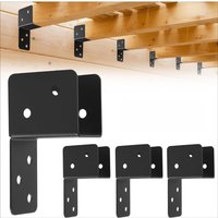 Black Post Caps Tie Bracket, 14 Gauge Joist Anchor Fits 2x4 2x6 Post, Roof Tie Hanger for Beams Rafters Without Screws