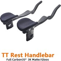 AliExpress NONE Road Bike Triathlon Time Trial 3K Full Carbon Bicycle Rest TT Handlebar 35° For Aero Handlebar Extension With Clip